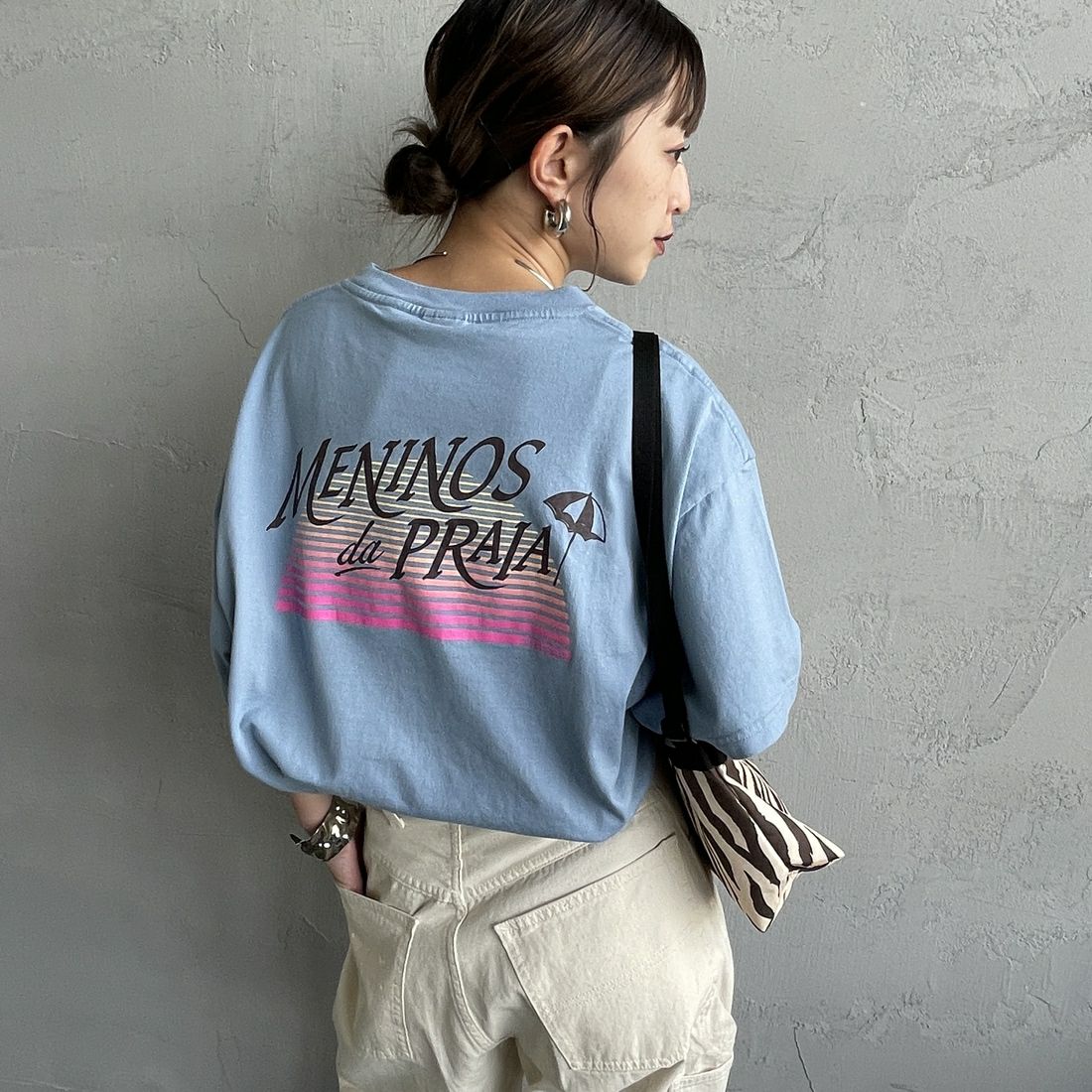 THE SHINZONE [ザ シンゾーン] MENINOS da PRAIA Tシャツ [25MMSCU04] 81 LIGHT B &&モデル身長：150cm 着用サイズ：F0&&