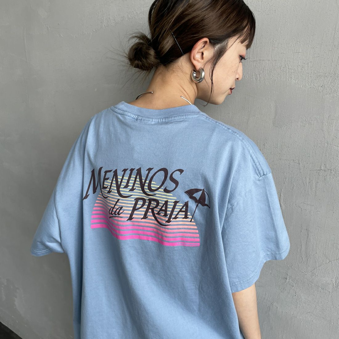 THE SHINZONE [ザ シンゾーン] MENINOS da PRAIA Tシャツ [25MMSCU04] 81 LIGHT B &&モデル身長：150cm 着用サイズ：F0&&