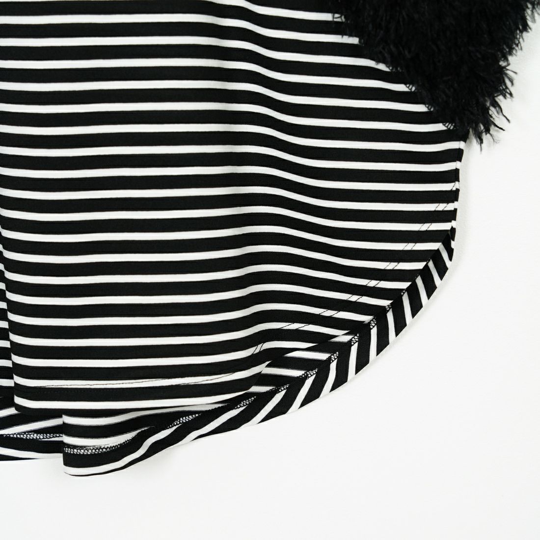 Margaux vintage [マルゴーヴィンテージ] ハートフリンジボーダーTシャツ [MHP-CT-001] BK OFF/BLK