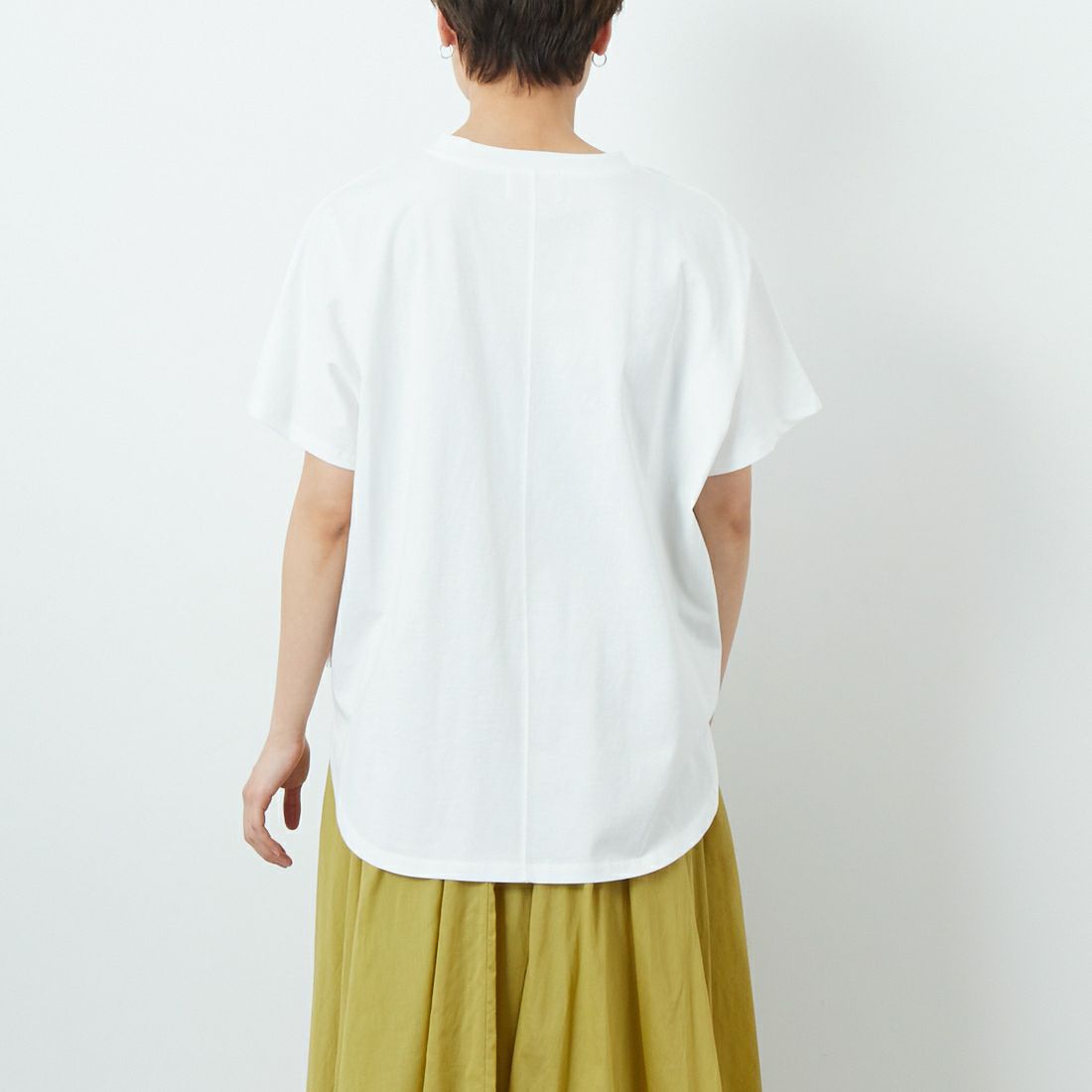 Margaux vintage [マルゴーヴィンテージ] ハートフリンジTシャツ [MHP-CT-004] OFF WHITE &&モデル身長：160cm 着用サイズ：F&&