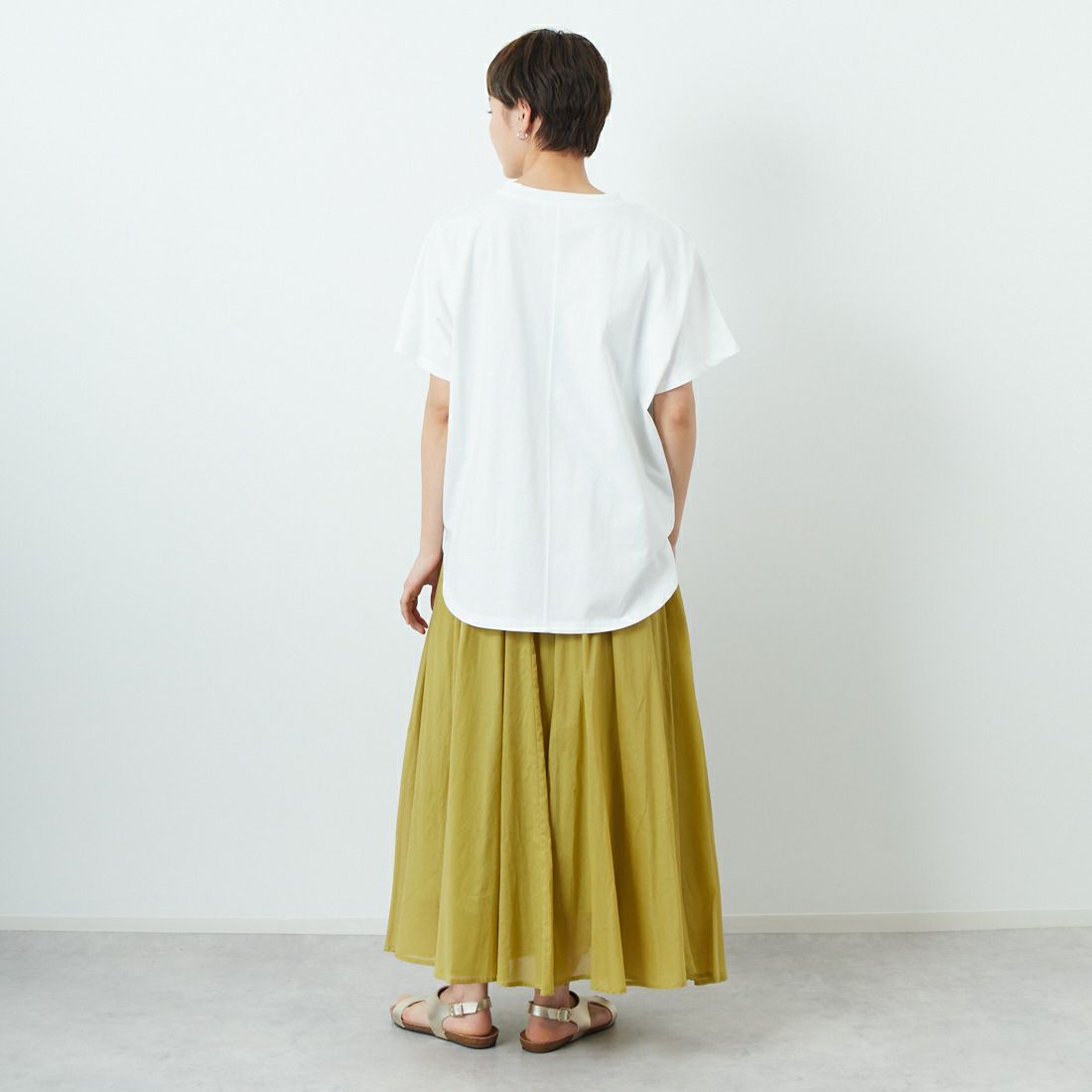 Margaux vintage [マルゴーヴィンテージ] ハートフリンジTシャツ [MHP-CT-004] OFF WHITE &&モデル身長：160cm 着用サイズ：F&&