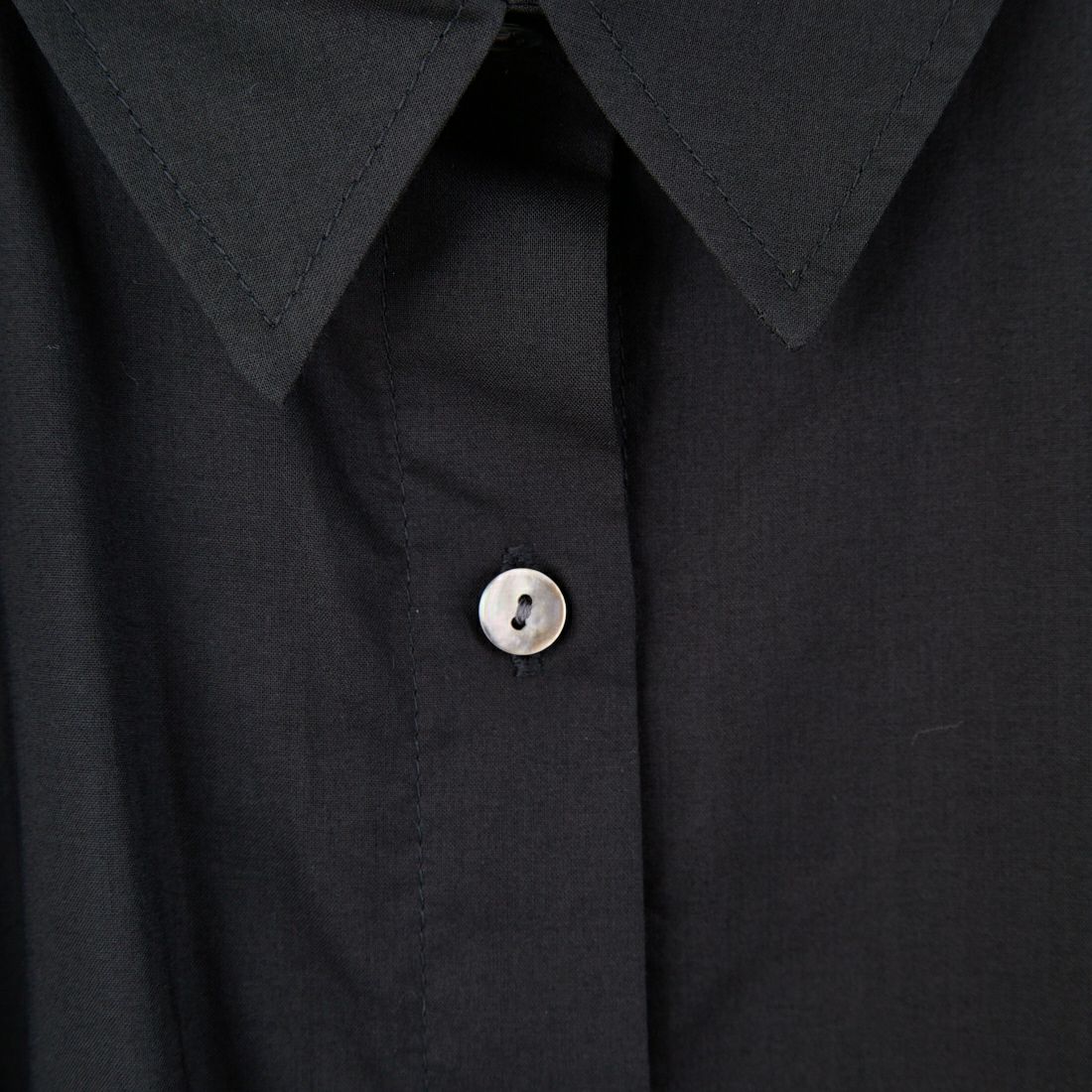 mizuiro ind [ミズイロインド] ハーフスリーブフレアシャツワンピース [2-250085] 99 BLACK