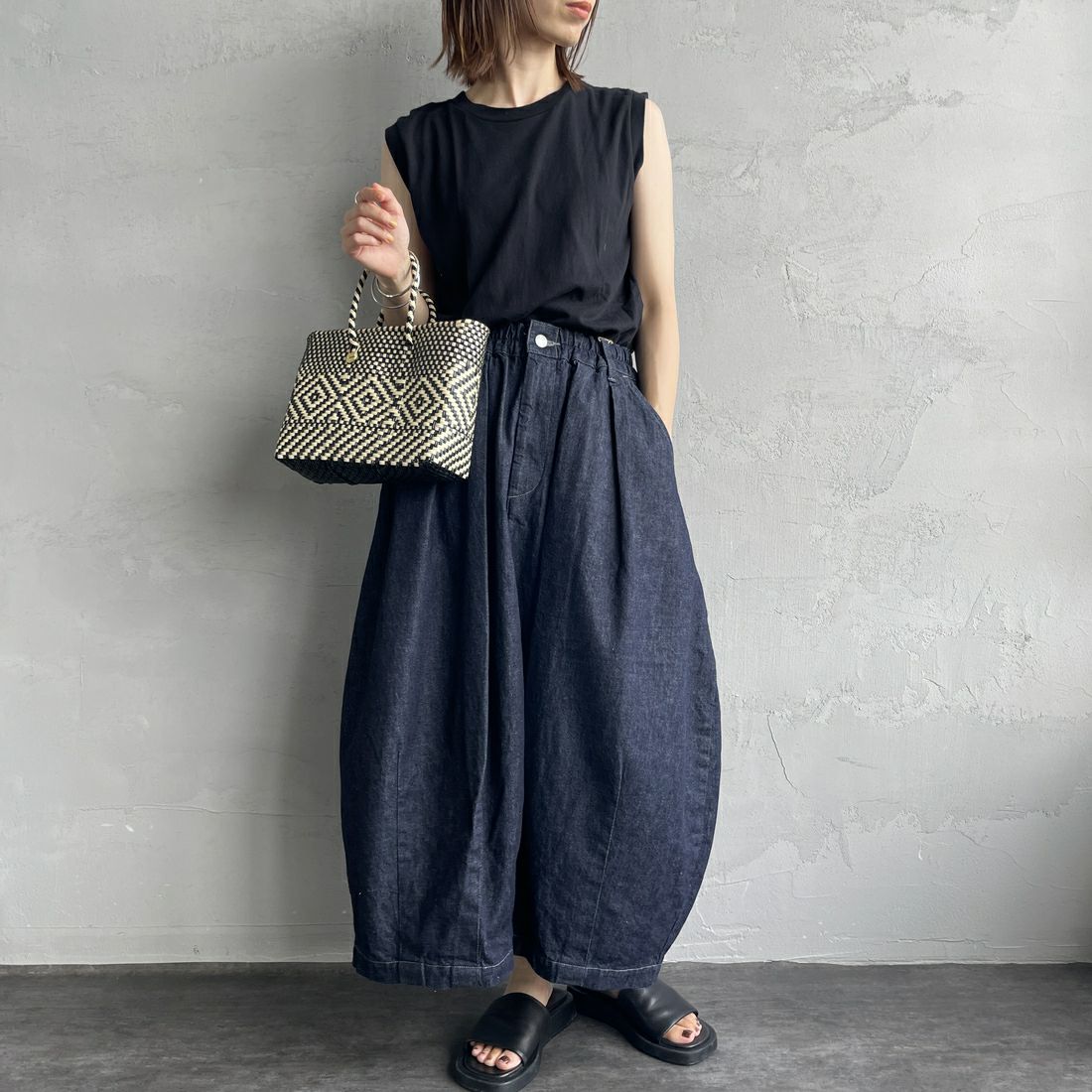 HARVESTY [ハーベスティ] デニムサーカススカート [A22504] 98 ONE-WAS &&モデル身長：158cm 着用サイズ：0&&