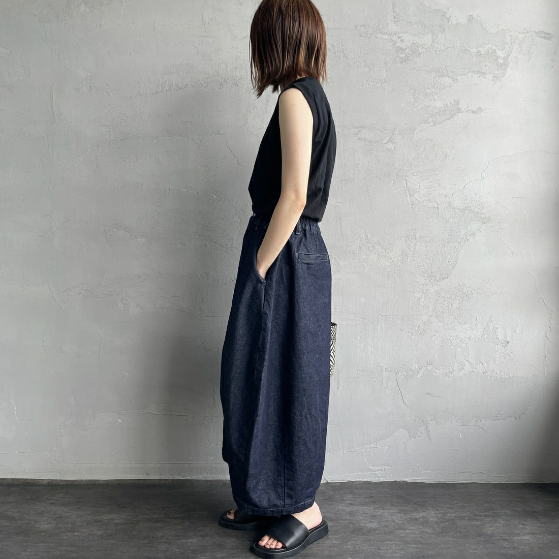 HARVESTY [ハーベスティ] デニムサーカススカート [A22504] 98 ONE-WAS &&モデル身長：158cm 着用サイズ：0&&