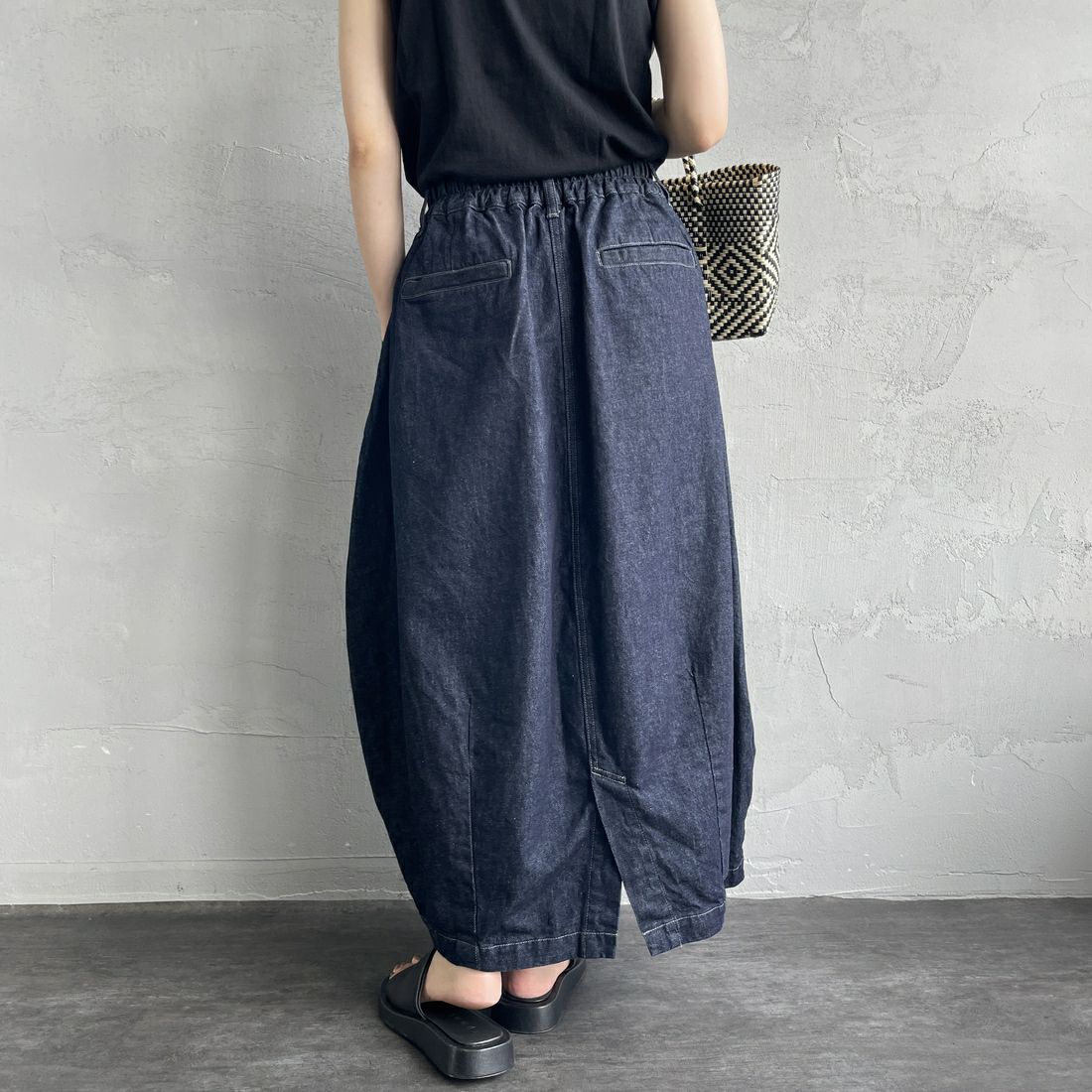 HARVESTY [ハーベスティ] デニムサーカススカート [A22504] 98 ONE-WAS &&モデル身長：158cm 着用サイズ：0&&