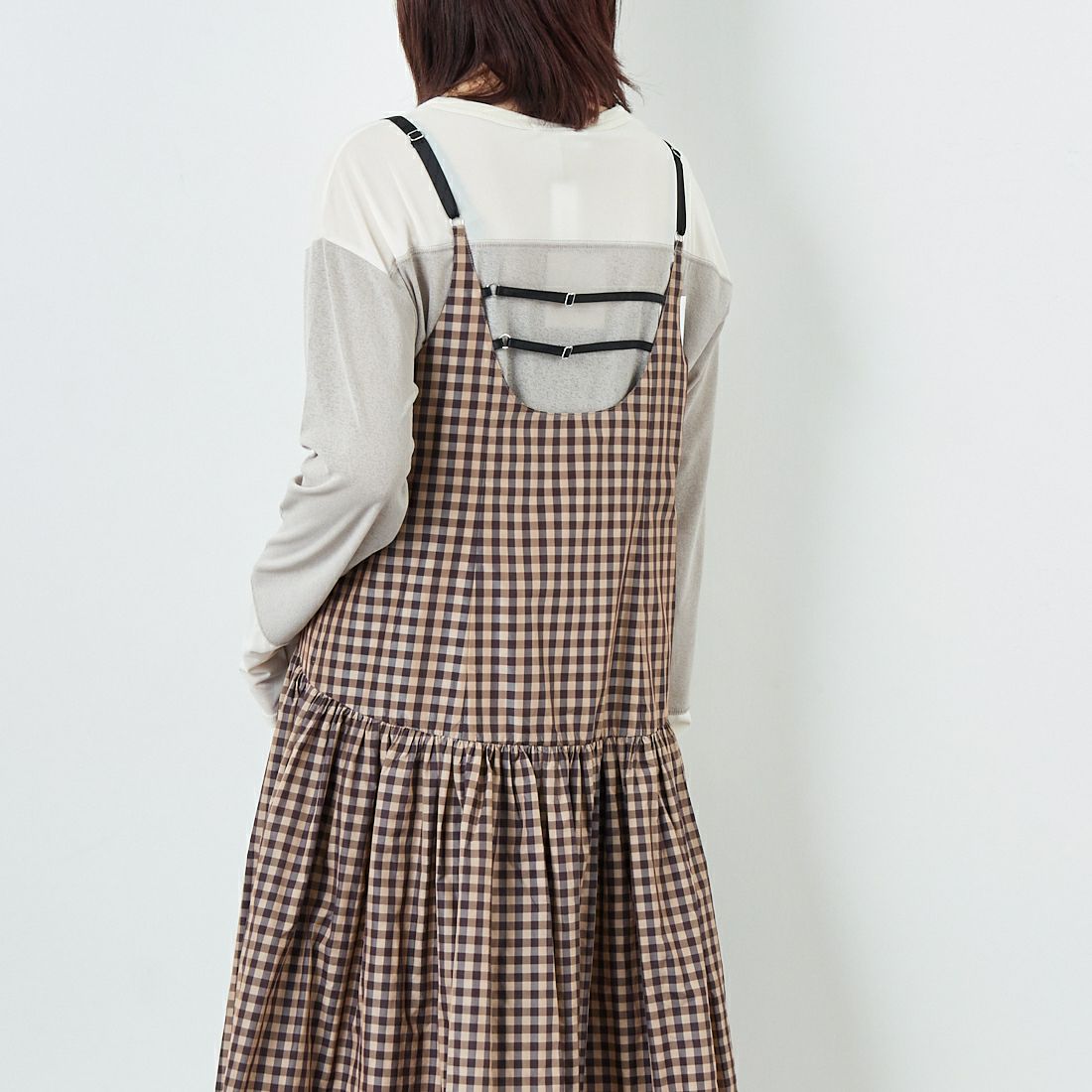 MAISON SPECIAL [メゾンスペシャル] ティアードボリュームキャミワンピース [21251265806] BRN &&モデル身長：167cm 着用サイズ：36&&