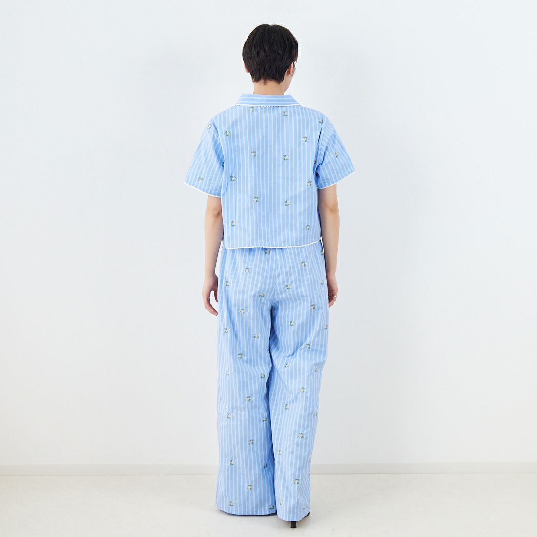 MAISON SPECIAL [メゾンスペシャル] パジャマイージーパンツ [21251465708] BLU &&モデル身長：160cm 着用サイズ：36&&