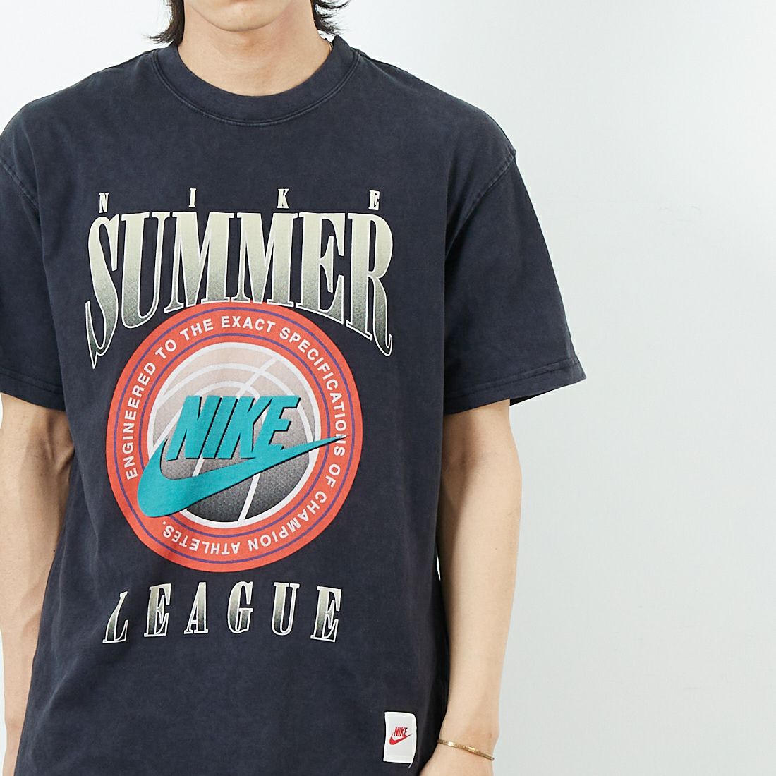 NIKE [ナイキ] マックス90 バスケットボールTシャツ [HJ3435] 010 BLACK &&モデル身長：179cm 着用サイズ：M&&