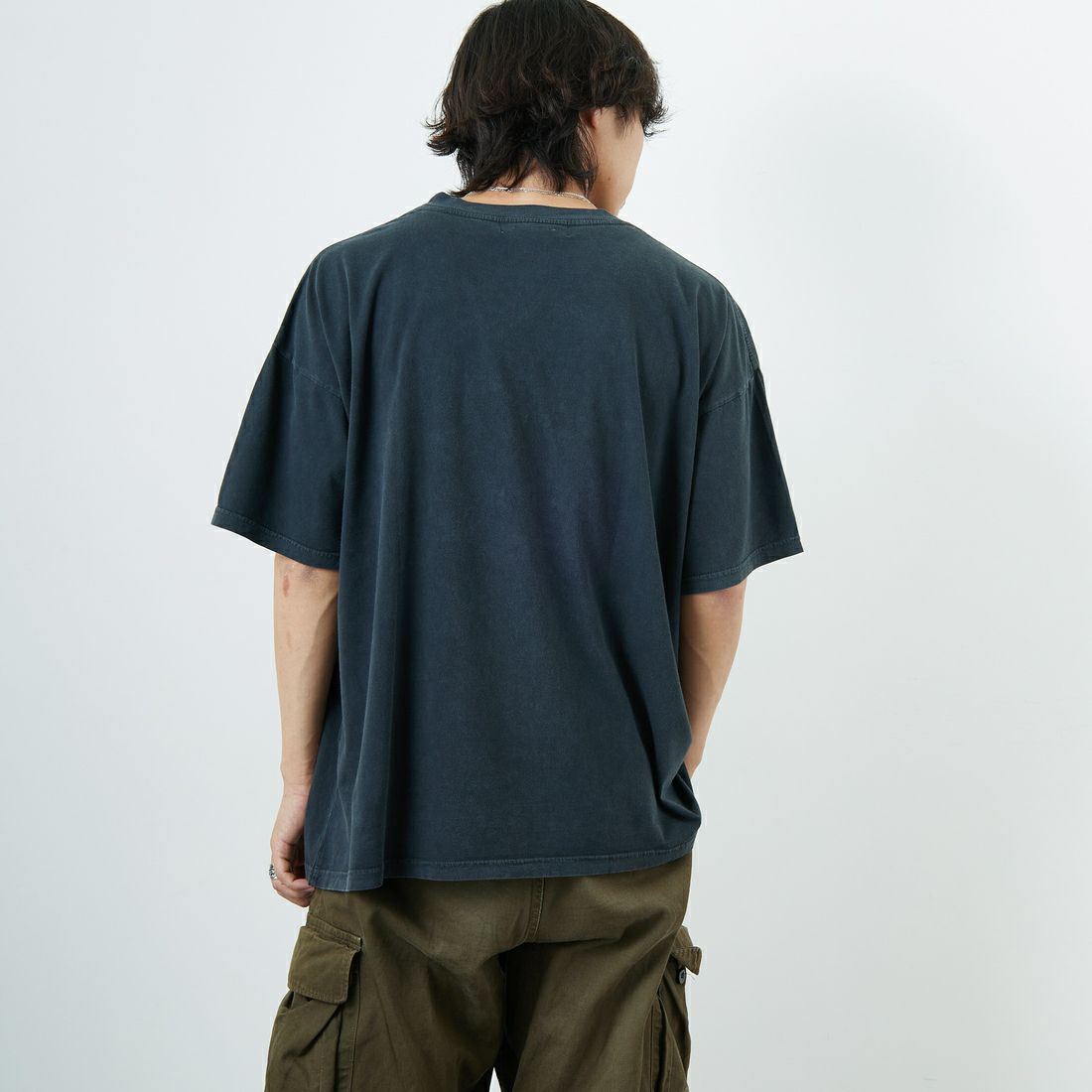 REMI RELIEF [レミレリーフ] 別注 ビッグプリントTシャツ MILLBURN [RN28369285-JF] BLACK &&モデル身長：179cm 着用サイズ：M&&