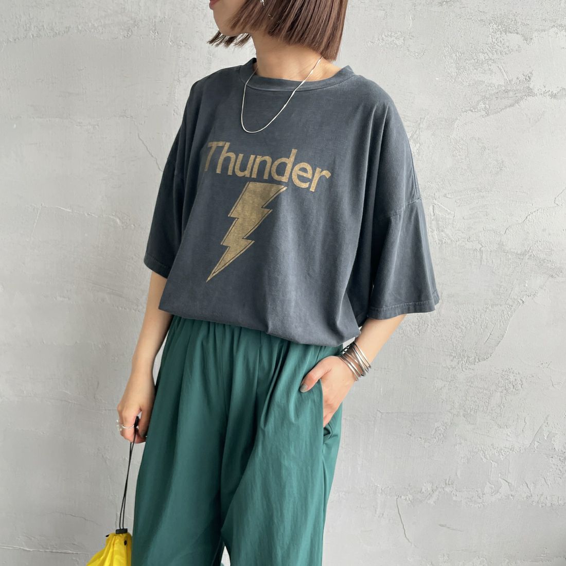 REMI RELIEF [レミレリーフ] 別注 ビッグプリントTシャツ THUNDER [RN28369284-JF] BLACK