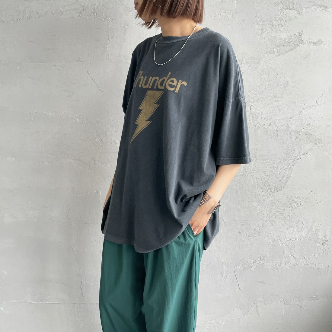 REMI RELIEF [レミレリーフ] 別注 ビッグプリントTシャツ THUNDER [RN28369284-JF] BLACK