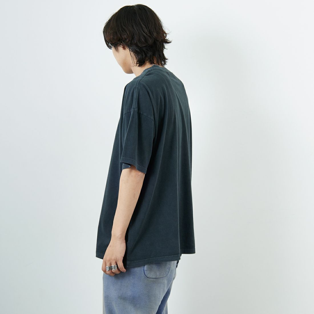 REMI RELIEF [レミレリーフ] 別注 ビッグプリントTシャツ DOG [RN28369287-JF] BLACK &&モデル身長：179cm 着用サイズ：M&&