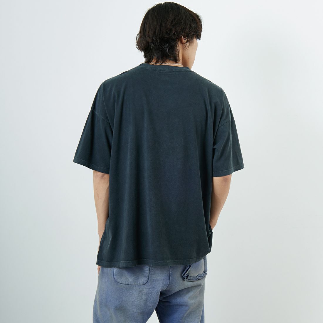 REMI RELIEF [レミレリーフ] 別注 ビッグプリントTシャツ DOG [RN28369287-JF] BLACK &&モデル身長：179cm 着用サイズ：M&&
