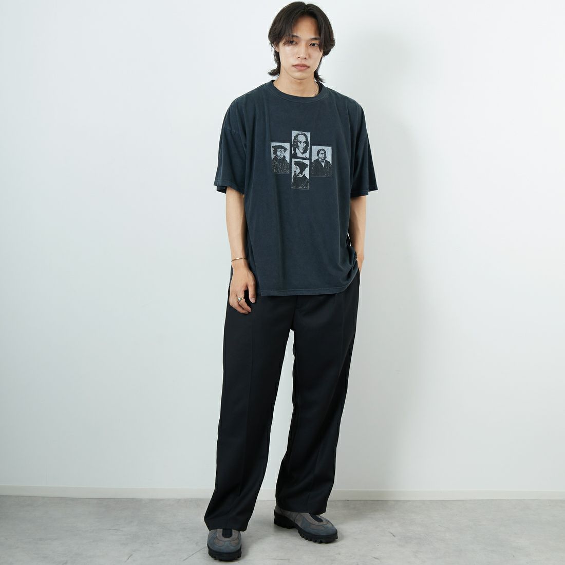 REMI RELIEF [レミレリーフ] 別注 ビッグプリントTシャツ GREAT PEOPLE [RN28369295-JF] BLACK