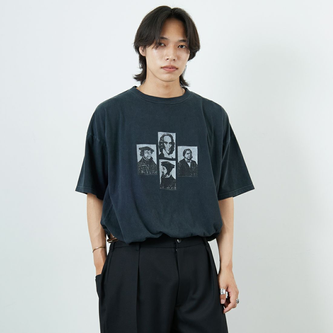 REMI RELIEF [レミレリーフ] 別注 ビッグプリントTシャツ GREAT