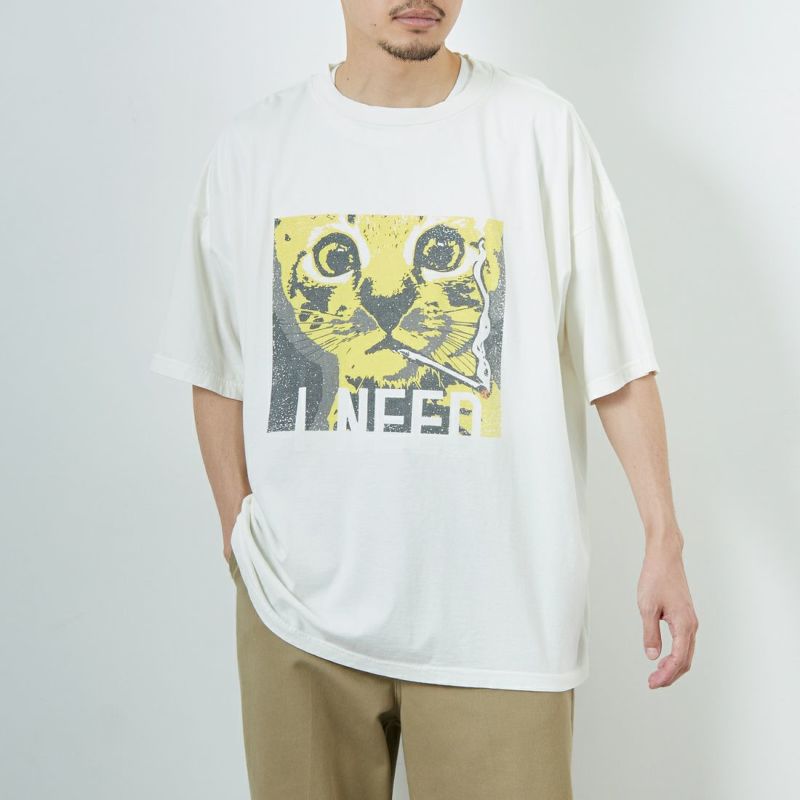 REMI RELIEF [レミレリーフ] 別注 ビッグプリントTシャツ CAT I