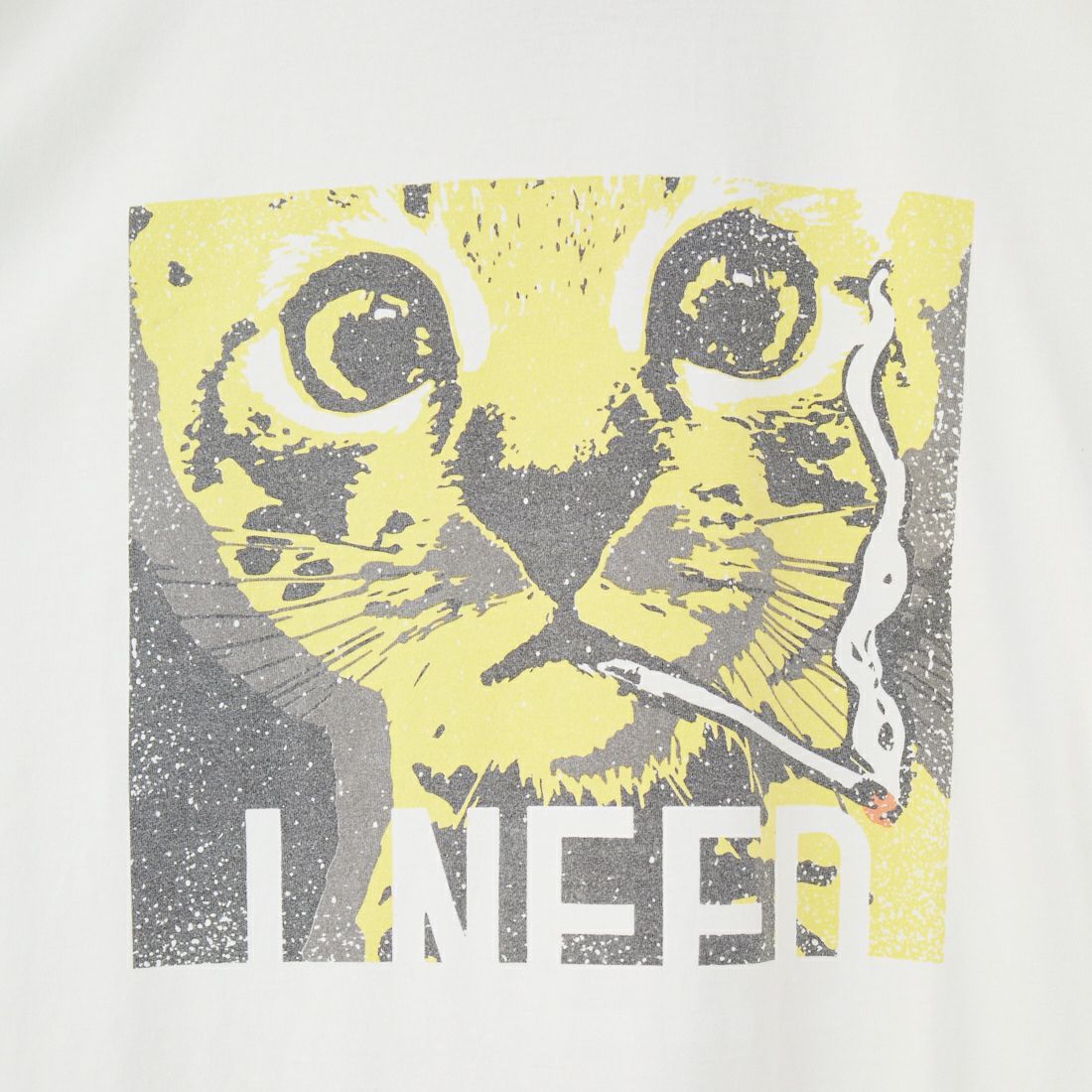 REMI RELIEF [レミレリーフ] 別注 ビッグプリントTシャツ CAT I NEED [RN28369297-JF] OFF WHITE