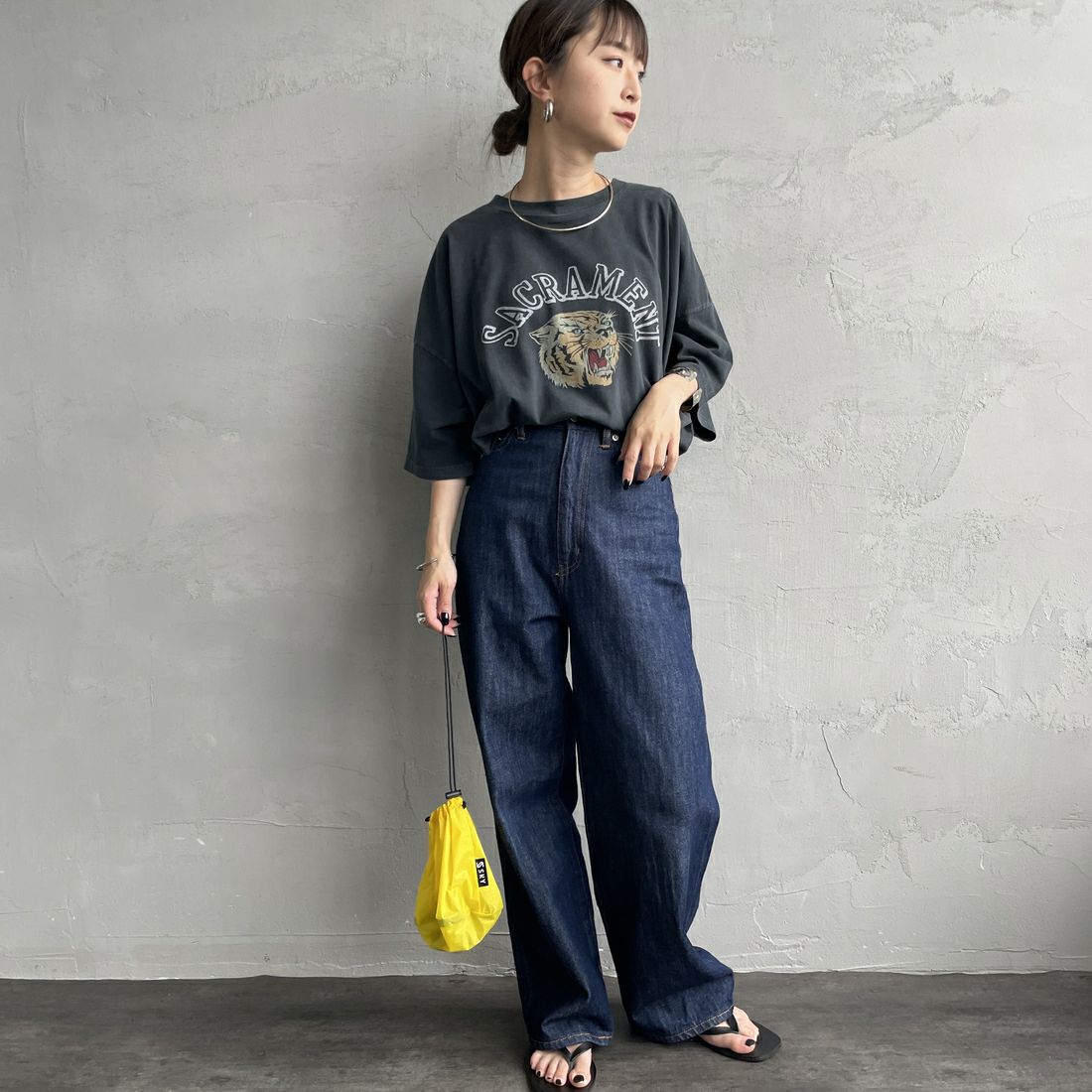 REMI RELIEF [レミレリーフ] 別注 ビッグプリントTシャツ SACRAMENT [RN28369286-JF] BLACK