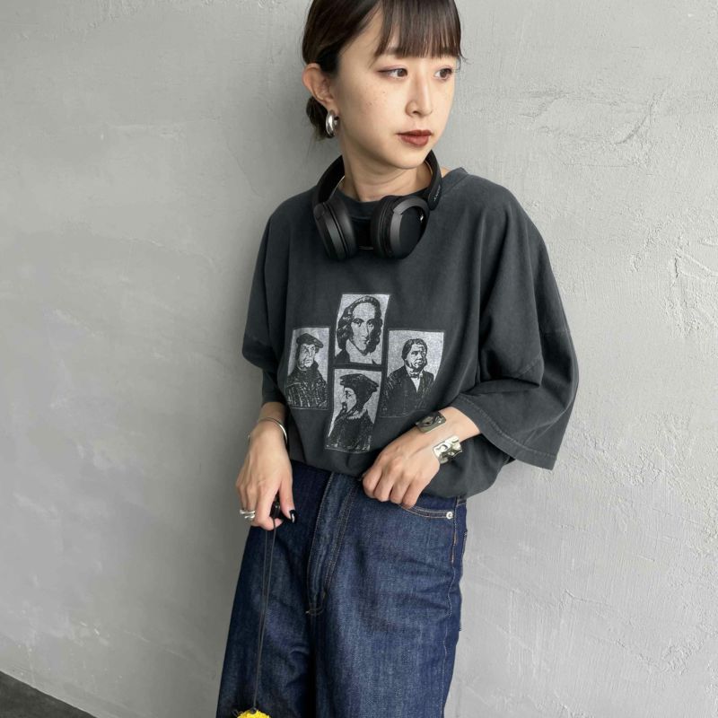 REMI RELIEF [レミレリーフ] 別注 ビッグプリントTシャツ BE