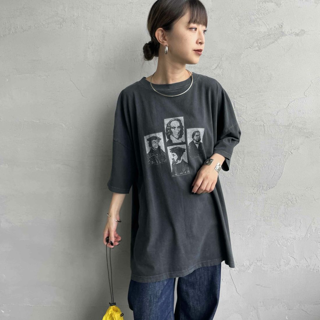 REMI RELIEF [レミレリーフ] 別注 ビッグプリントTシャツ GREAT PEOPLE [RN28369295-JF] BLACK