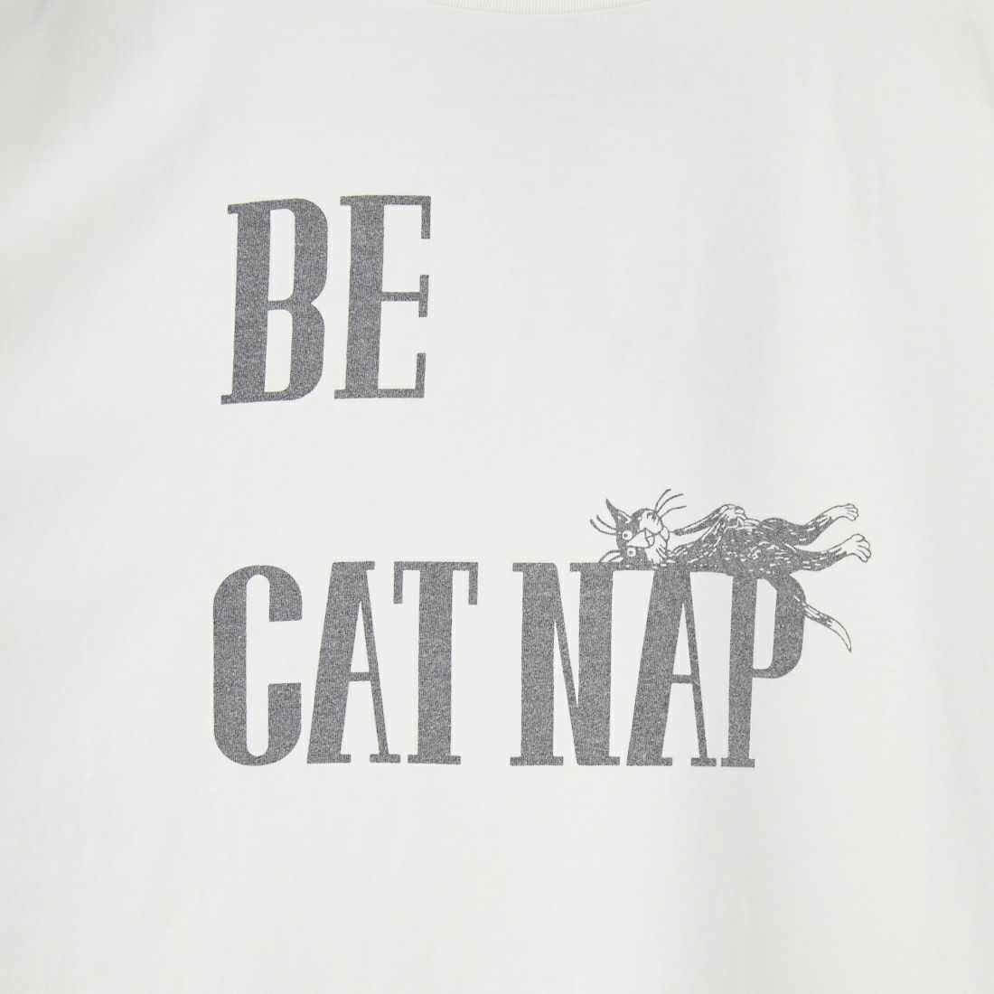 REMI RELIEF [レミレリーフ] 別注 ビッグプリントTシャツ BE CAT NAP [RN28369301-JF] OFF WHITE
