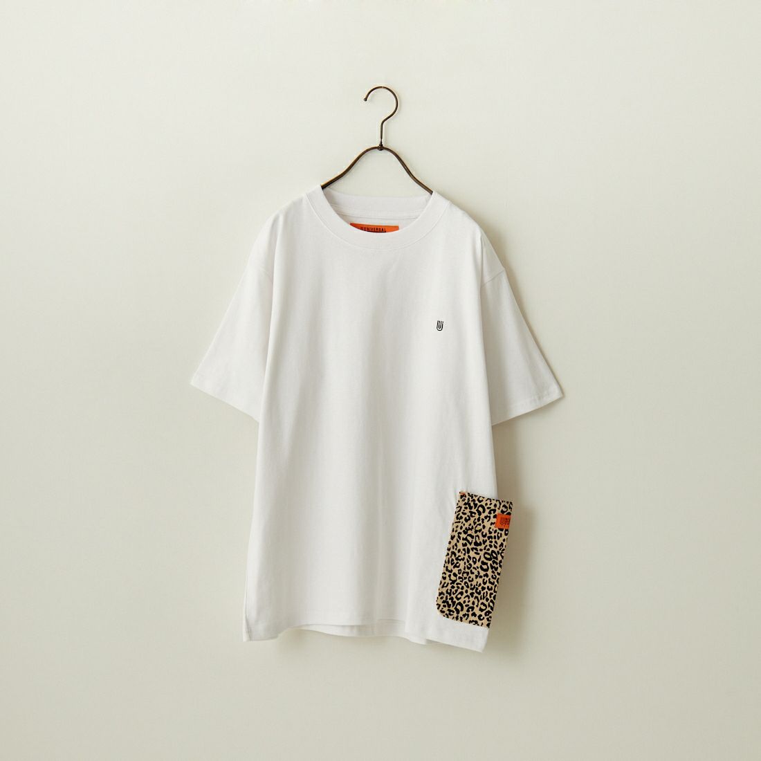 UNIVERSAL OVERALL [ユニバーサルオーバーオール] 別注 レオパード柄 カバーオールTシャツ [U2511283IN-JF] WHITE