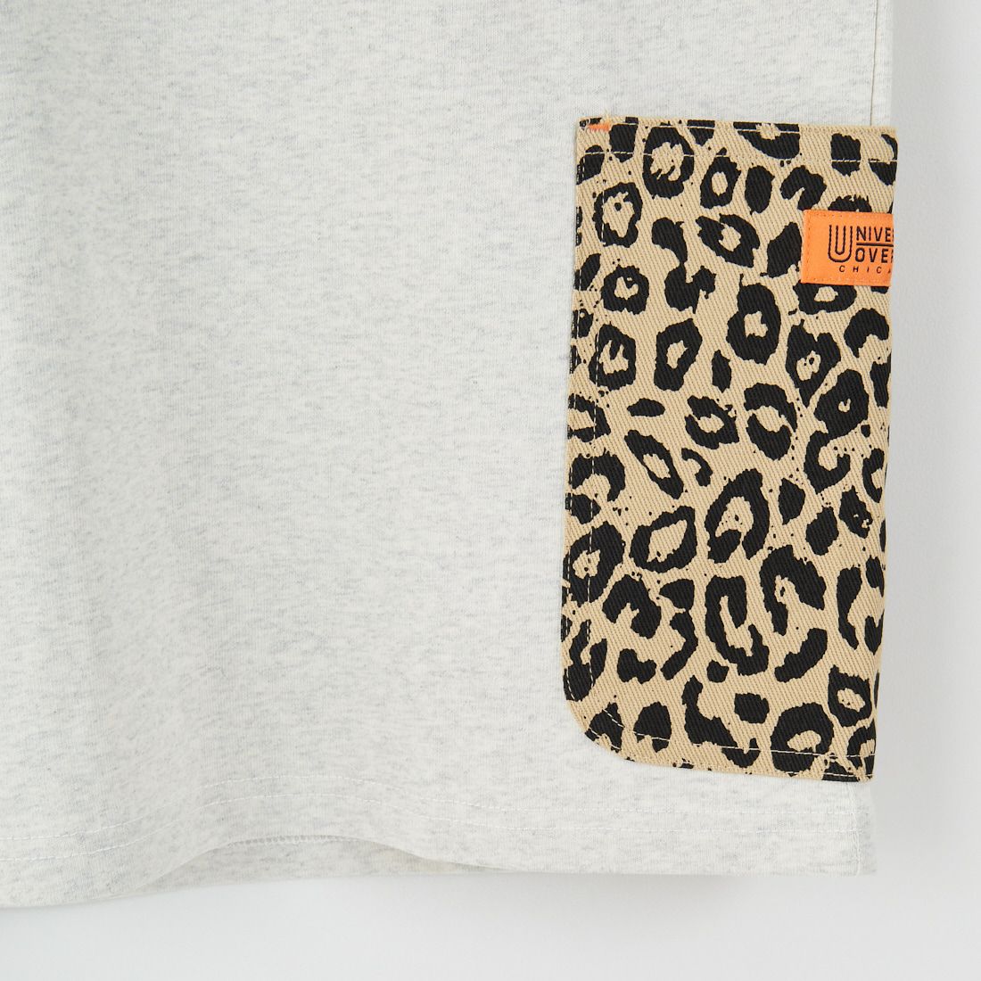 UNIVERSAL OVERALL [ユニバーサルオーバーオール] 別注 レオパード柄 カバーオールTシャツ [U2511283IN-JF] OATMEAL