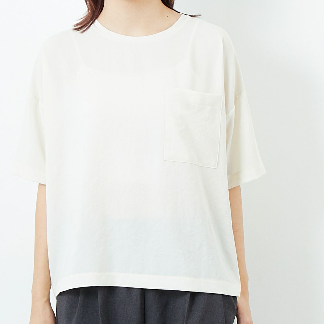 MICA&DEAL [マイカアンドディール] Tブラウス [0125209110] IVORY &&モデル身長：167cm 着用サイズ：F&&