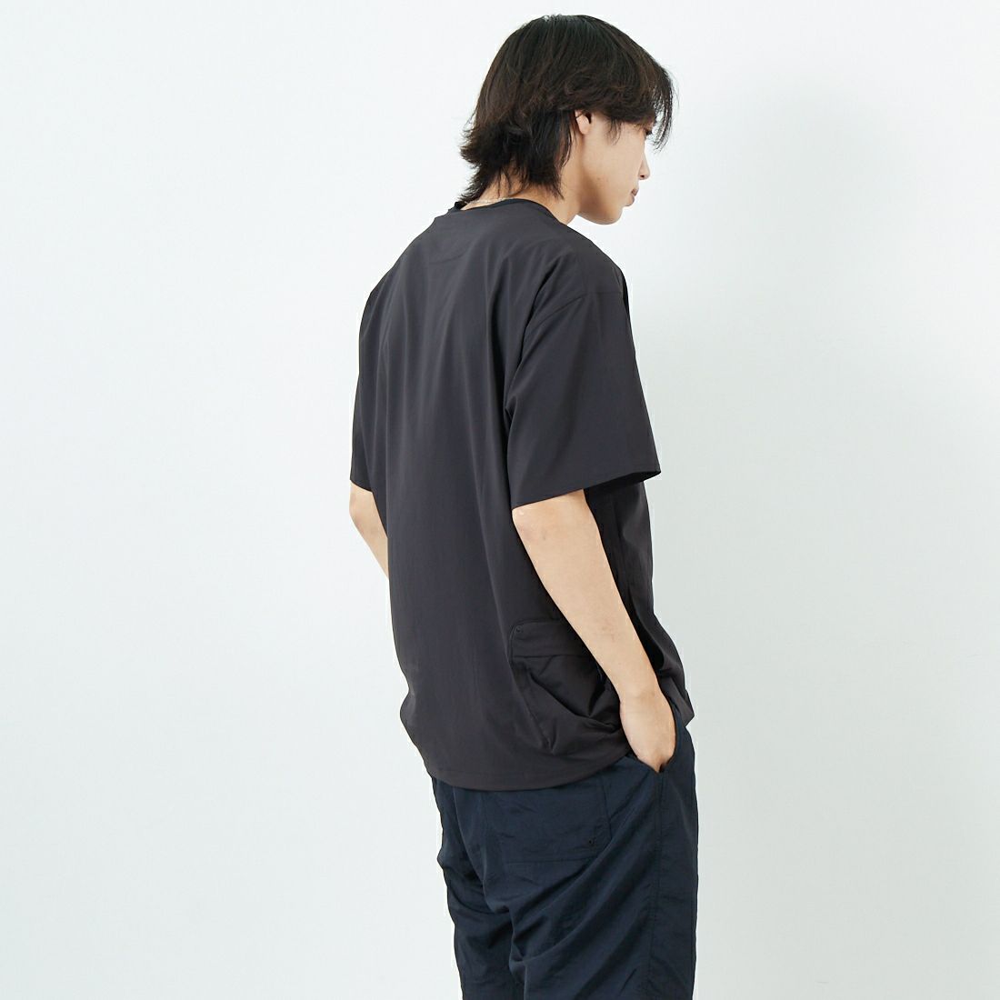 NANGA [ナンガ] PLC エクスカーションTシャツ [N2500-1P403A] BLK &&モデル身長：179cm 着用サイズ：M&&