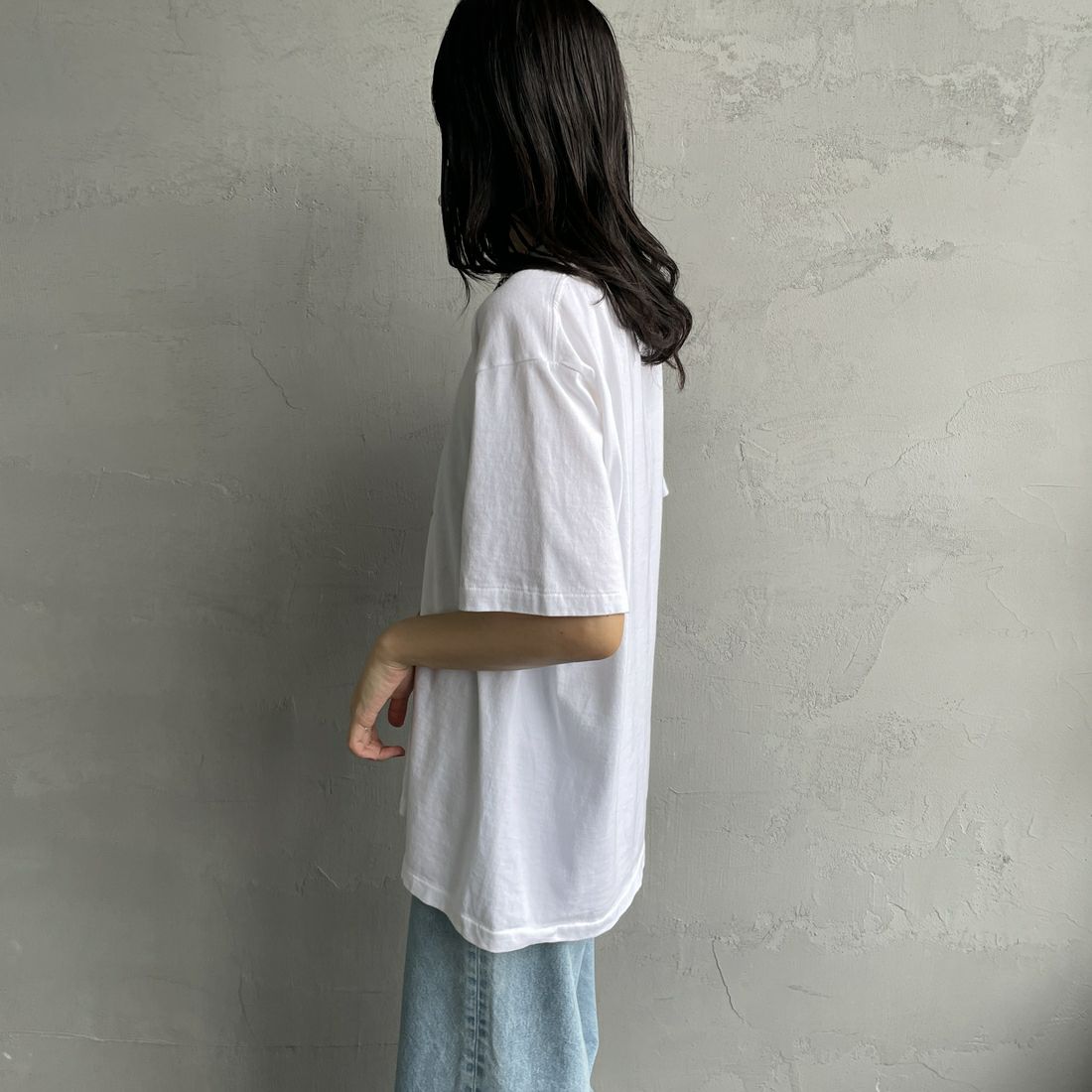 SCREEN STARS [スクリーンスターズ] 別注 コンポーザーズプリントTシャツ [2522-SSBTGRIN-JF] WHITE &&モデル身長：160cm 着用サイズ：F&&