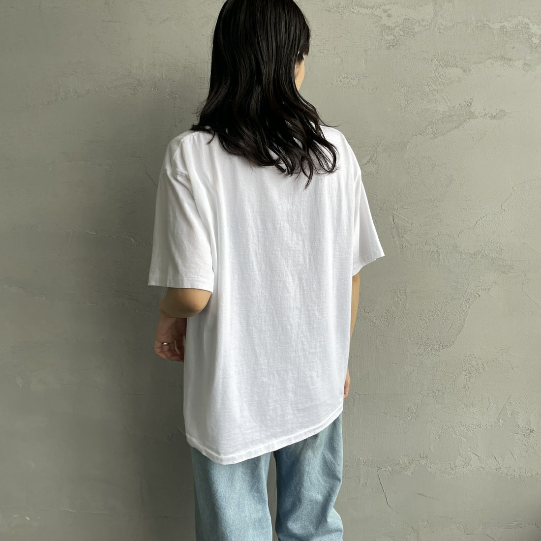 SCREEN STARS [スクリーンスターズ] 別注 コンポーザーズプリントTシャツ [2522-SSBTGRIN-JF] WHITE &&モデル身長：160cm 着用サイズ：F&&