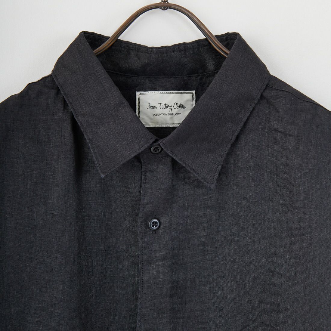 Jeans Factory Clothes [ジーンズファクトリークローズ] フレンチリネンワイドレギュラーカラーシャツ [BFP613] BLACK