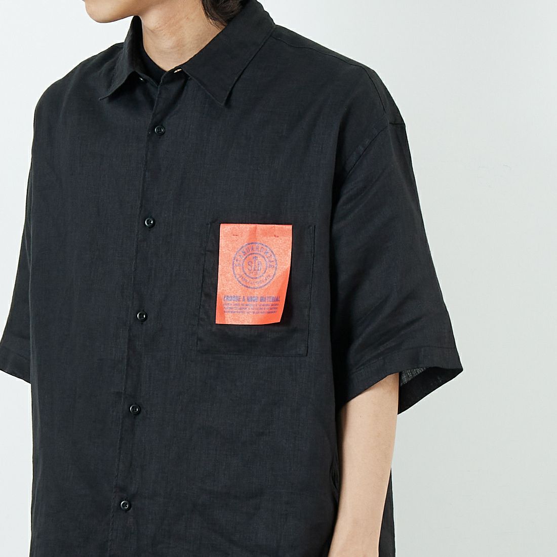 Jeans Factory Clothes [ジーンズファクトリークローズ] フレンチリネンワイドレギュラーカラーシャツ [BFP613] BLACK