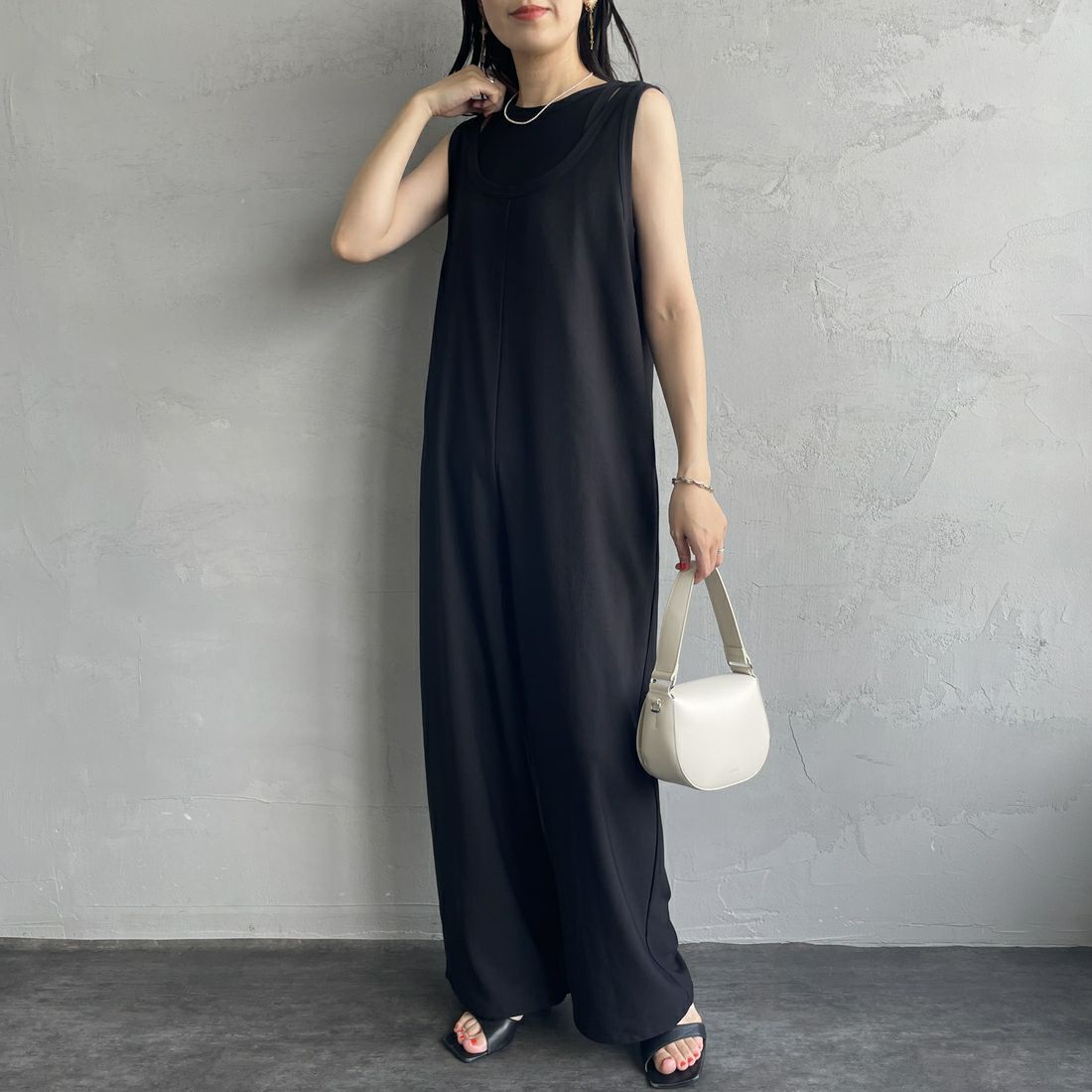 09 BLACK&&モデル身長：160cm 着用サイズ：F&&