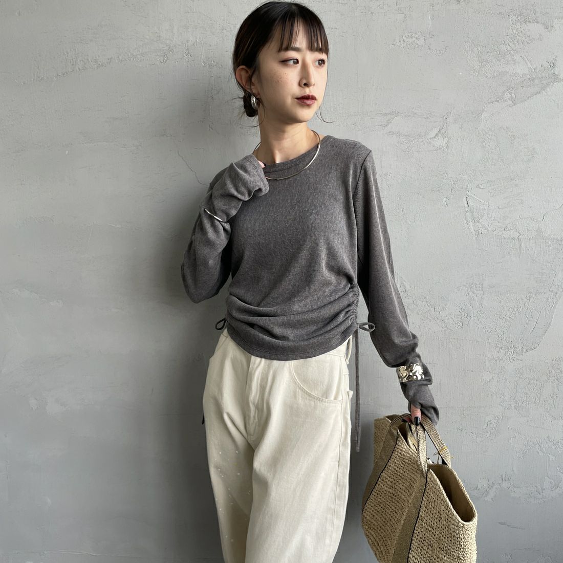 08 CHARCOA&&モデル身長：150cm 着用サイズ：F&&