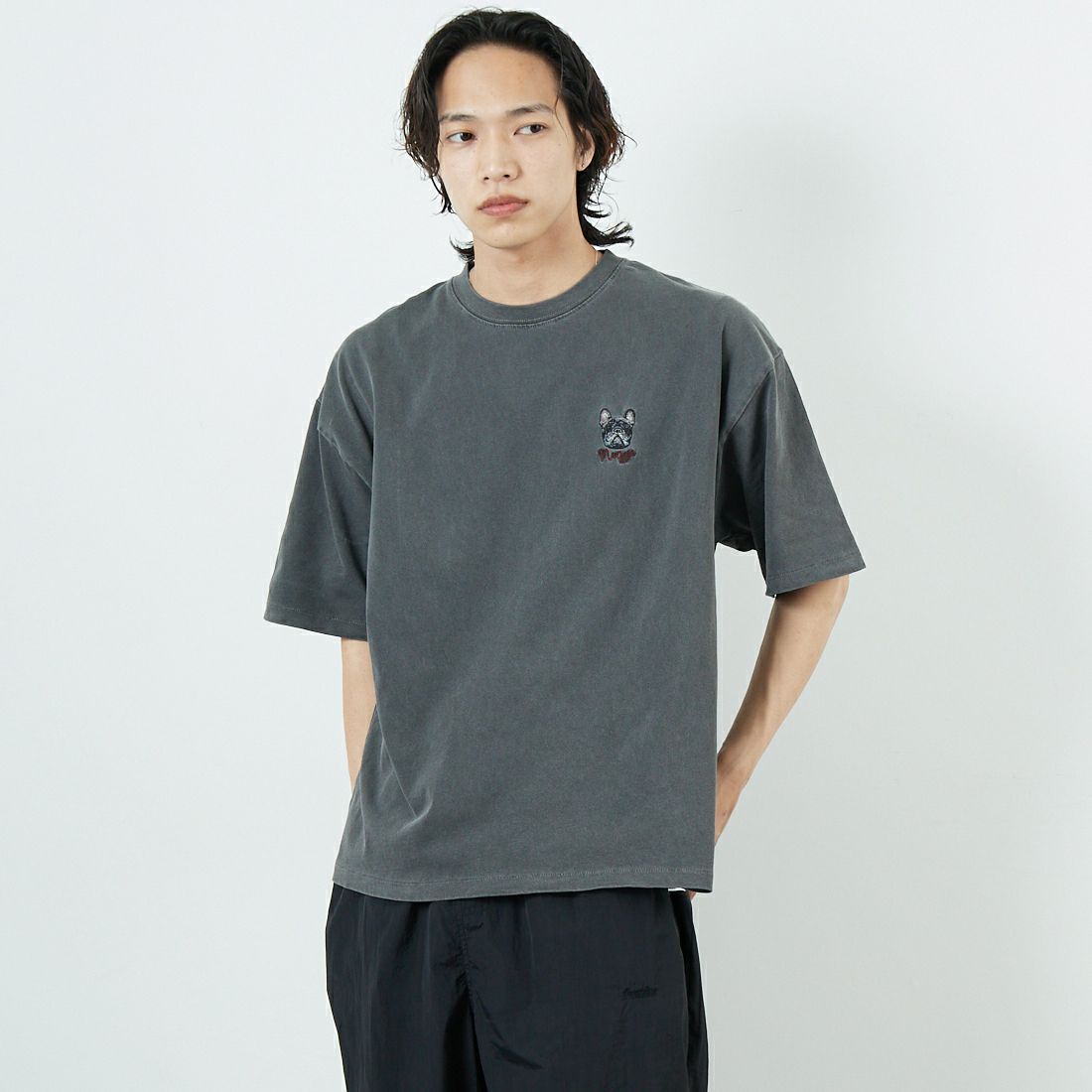 Jeans Factory Clothes [ジーンズファクトリークローズ] ピグメントドッグ刺繍Tシャツ [JFC-252-042]
