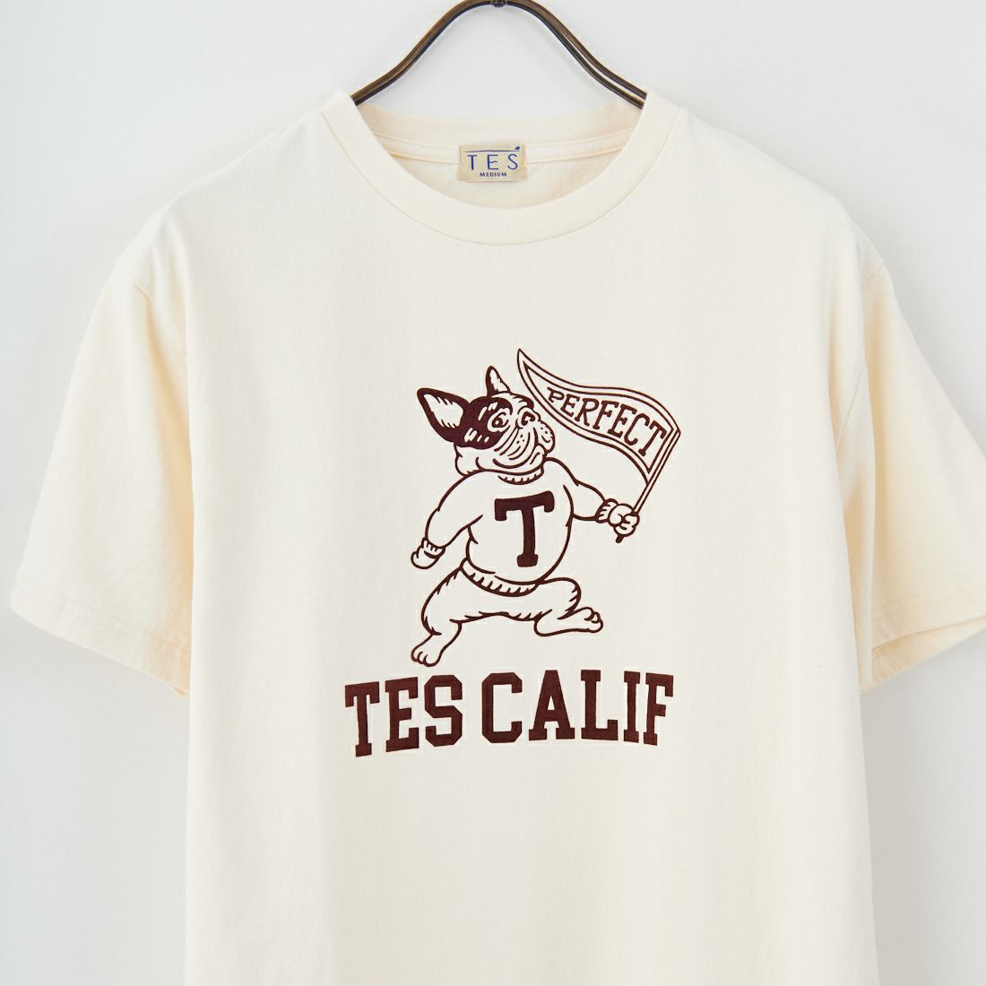 The Endless Summer [エンドレスサマー] カレッジロゴ フロッキープリントTシャツ [FH-25574337] 05 IVORY