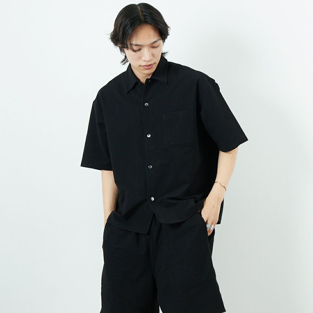Jeans Factory Clothes [ジーンズファクトリークローズ] TECH WEAR クールリカバーシャツ [JFC-252-022] BLACK