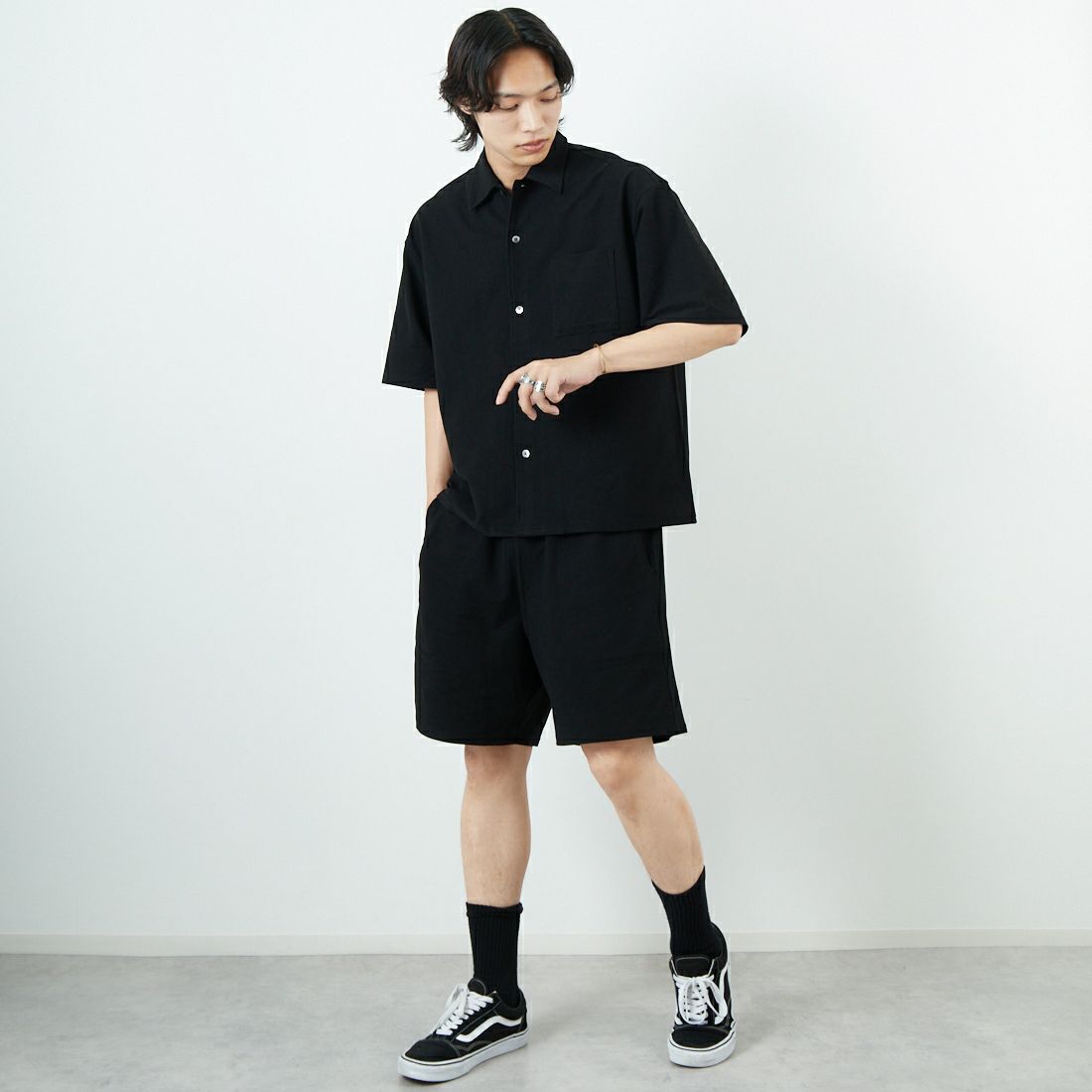 Jeans Factory Clothes [ジーンズファクトリークローズ] TECH WEAR クールリカバーシャツ [JFC-252-022] BLACK