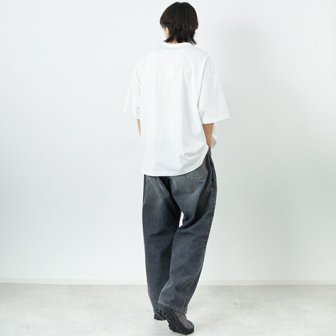 Name. [ネーム] シルケットコットン ビッグプリントTシャツ [NMCU-038] WHITE &&モデル身長：179cm 着用サイズ：1&&