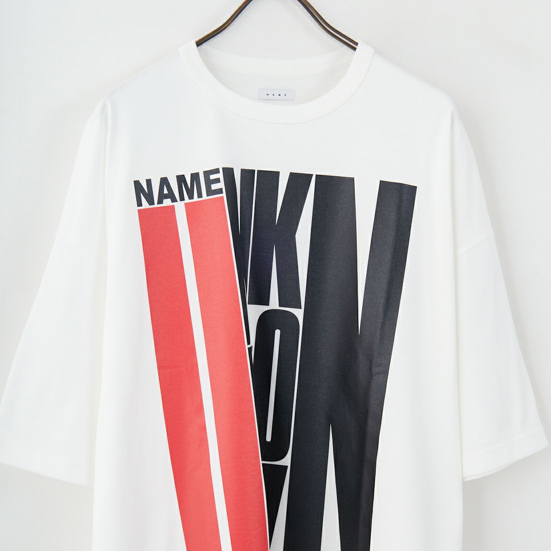 Name. [ネーム] シルケットコットン ビッグプリントTシャツ [NMCU-038] WHITE