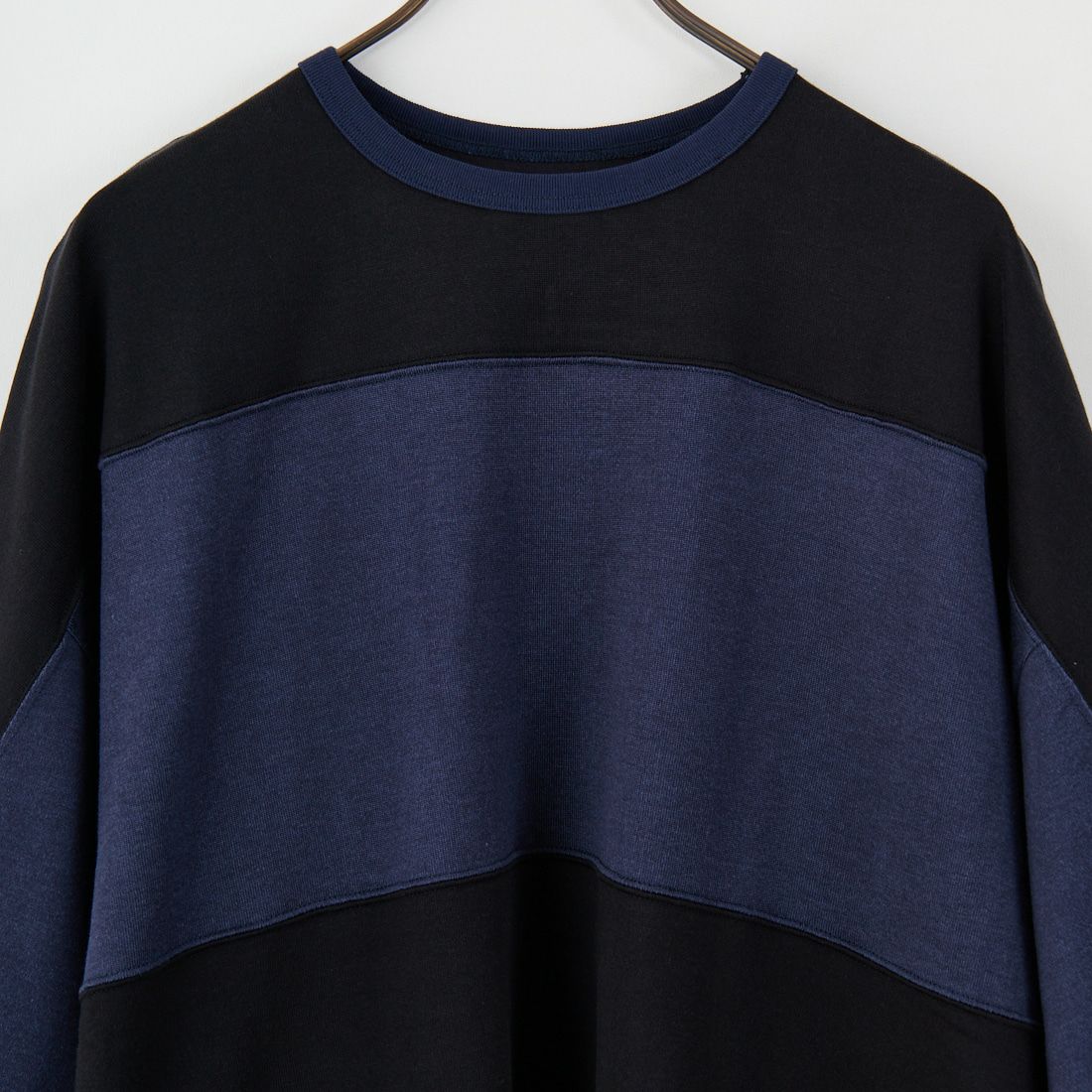 Name. [ネーム] 別注 フットボールボーダーTシャツ [NMCU-JF-01] BLACK/NAVY
