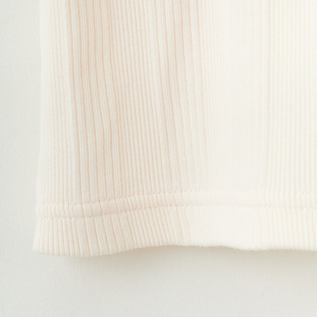 FRED PERRY [フレッドペリー] 別注 ランダムリブ ワンポイントロゴ刺繍 リンガーTシャツ [FPW-25S-012-JF] PEACH/NVY
