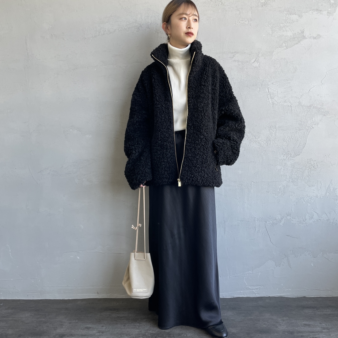 TATRAS [タトラス] LUELA ブルゾン [LJXA0041033588] BLACK &&モデル身長：150cm 着用サイズ：2&&