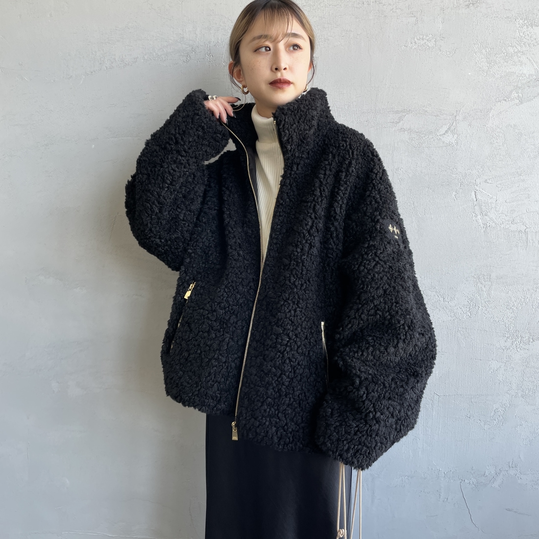 TATRAS [タトラス] LUELA ブルゾン [LJXA0041033588] BLACK &&モデル身長：150cm 着用サイズ：2&&