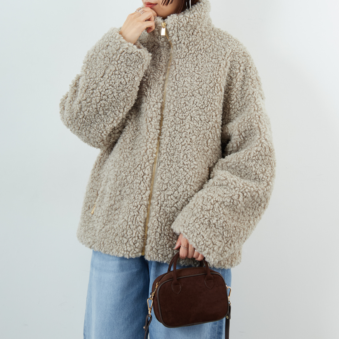 TATRAS [タトラス] LUELA ブルゾン [LJXA0041033588] L.GRAY &&モデル身長：159cm 着用サイズ：1&&