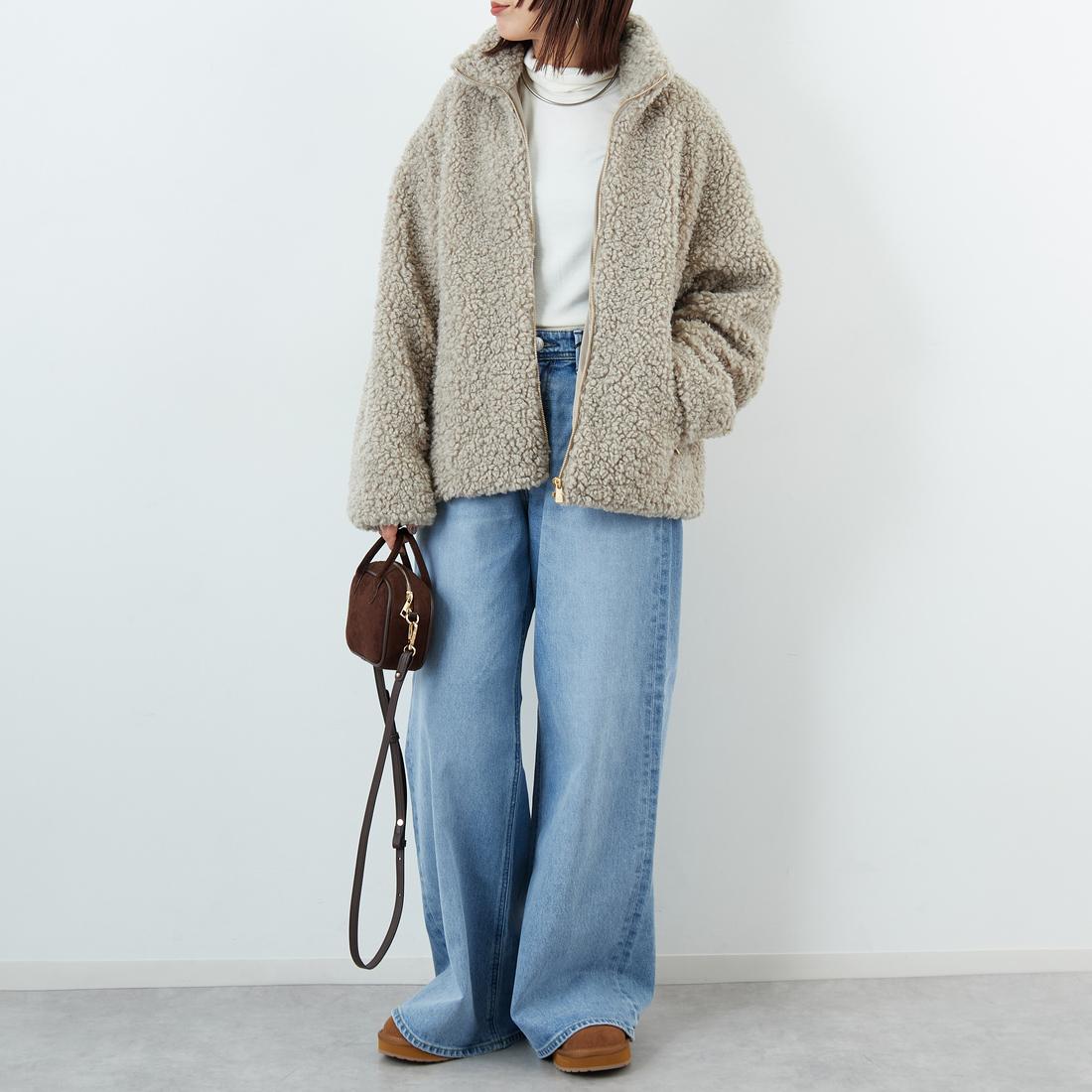 TATRAS [タトラス] LUELA ブルゾン [LJXA0041033588] L.GRAY &&モデル身長：159cm 着用サイズ：1&&