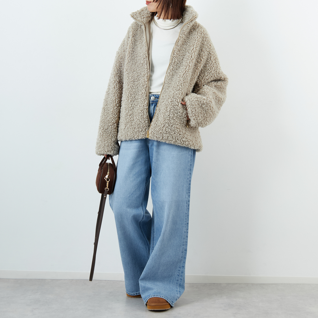 TATRAS [タトラス] LUELA ブルゾン [LJXA0041033588] L.GRAY &&モデル身長：159cm 着用サイズ：1&&