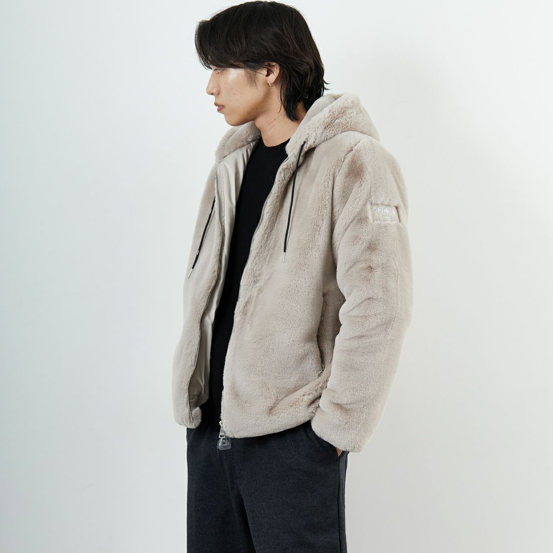 TATRAS [タトラス] BOMOS エコファーブルゾン [MJXA0037033588] L.GRAY &&モデル身長：179cm 着用サイズ：2&&