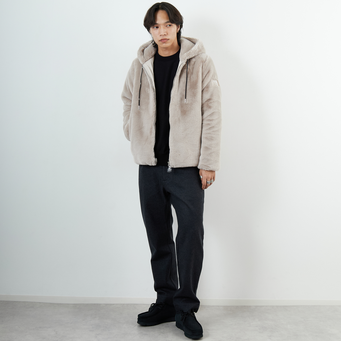 TATRAS [タトラス] BOMOS エコファーブルゾン [MJXA0037033588] L.GRAY &&モデル身長：179cm 着用サイズ：2&&